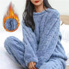 Soft Coral Velvet Jacquard Warm Pajama Set for Women Cozy Loungewear Outerwear for Winter Christmas Back to School Gift ﻿