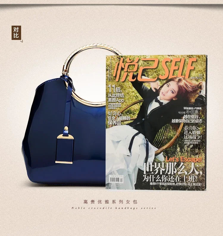New European and American Fashion Foreign Trade Women'sShoulder Wedding Bag with Bright Surface Shoulder Handheld Bride Bag