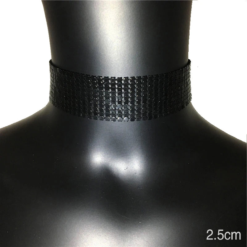 Fashion Metal Sequins Chokers Necklace Jewelry Women Statement Choker Wedding Necklace Jewelry Accessories For A Gift