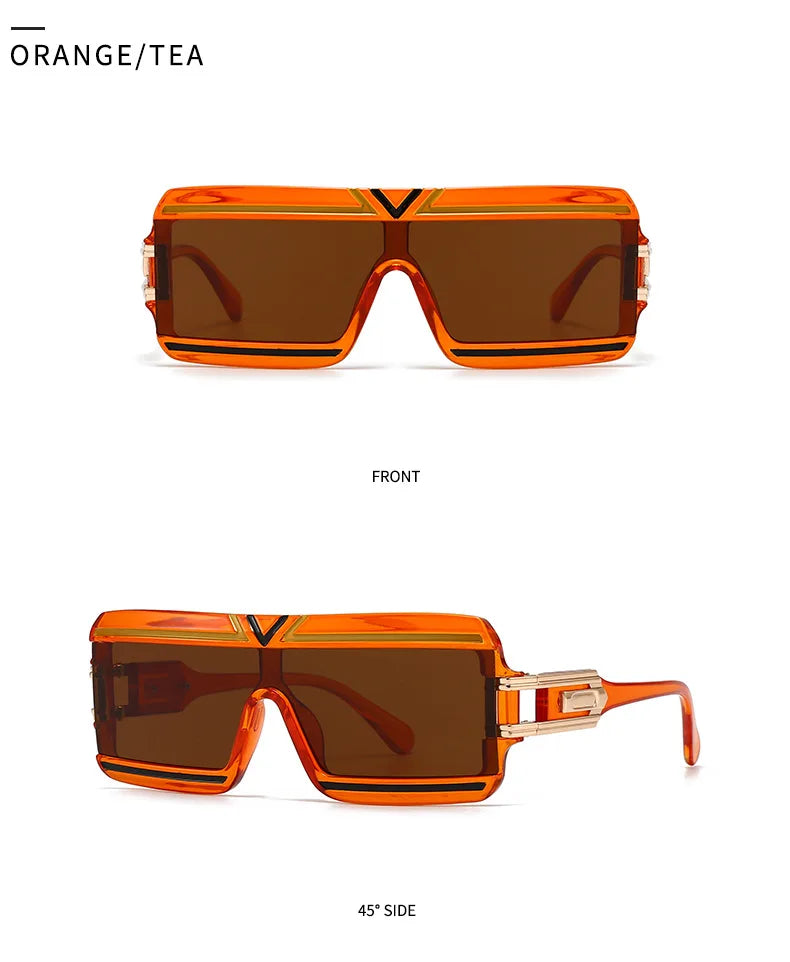 Modern Luxurious Sunglasses for Men Women Square Gradient Designer Unisex Brand Glasses Glamour Fashion Shades UV400