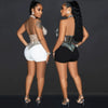 HLJ Gold Woman Evening Party Outfits Rhinestone Crystal Luxury Jumpsuits Women Corset Patchwork Bodycon Rompers Elegant Sexy