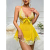 Short Sexy Deep V Women's Nightgown Embroidered Dress Fashions Pajamas Free Thong Night Sleepwear Suspender Baby Doll Lingerie