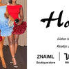 Znaiml Women Blue Stretchy Mini Dresses With Pearls Ruffles Trimmed Bottom Sexy Sheath Short Guest Birthday Party Wedding Gowns