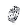 BFCLUB 925 Sterling Silver Rings For Women Men Fine Jewelry Finger Adjustable Open Vintage Chain Ring For Party Birthday Gift