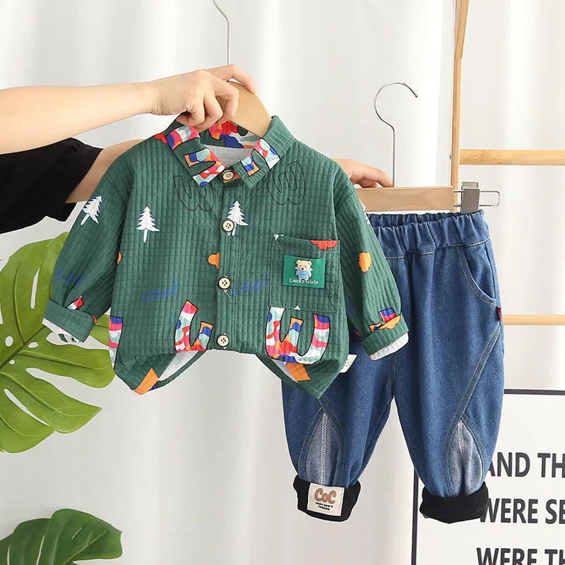 Baby Boys Clothes Sets Spring Autumn Toddler Fashion Cotton Coats Pants 2pcs Tracksuits For Bebe Infants Sports Suits Outfits 2Y