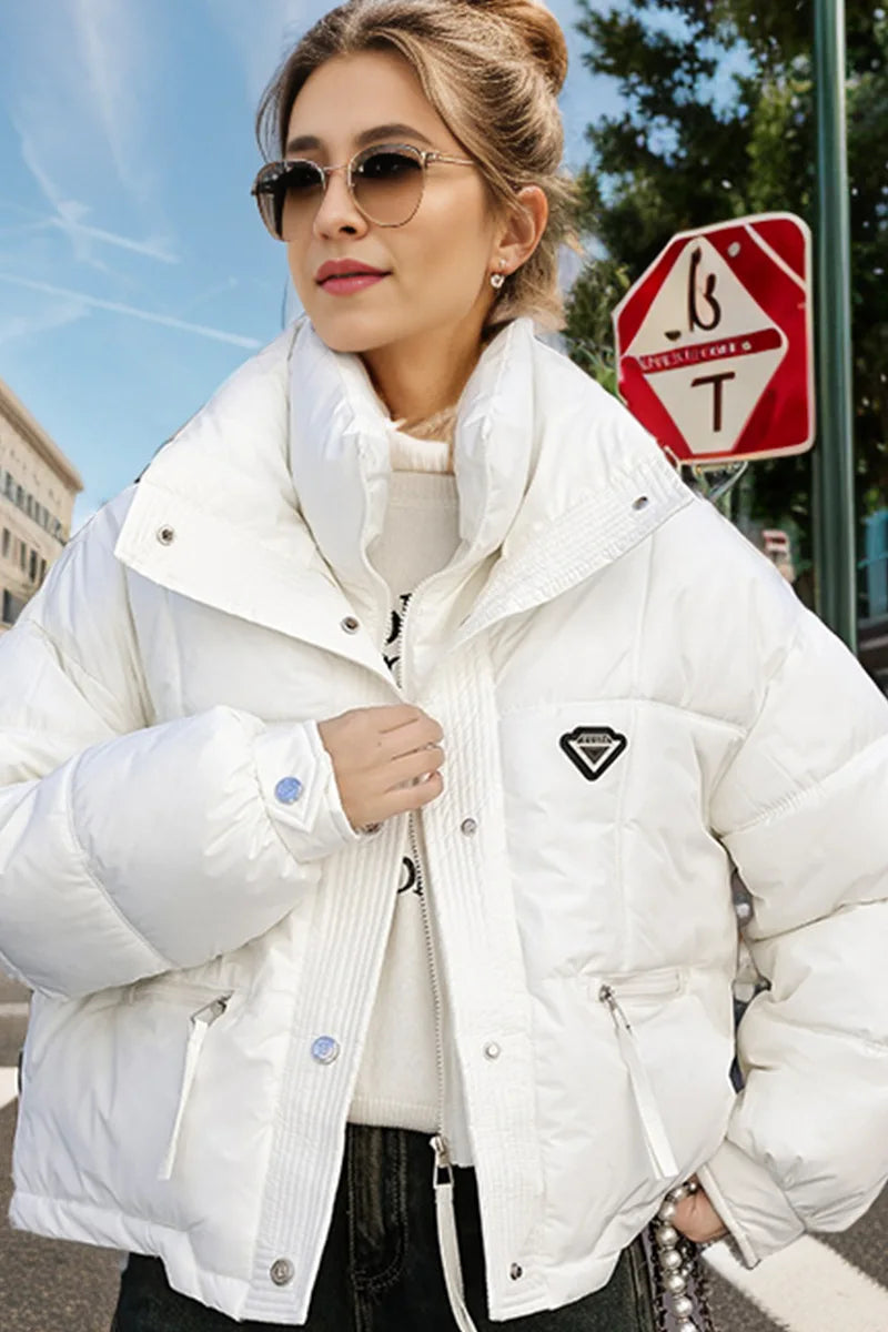 2024 Winter Korean Women Puffer Parkas Thick Warm Down Cotton Padded Coat Female Loose Outwear Clothes Short Jacket Overcoat