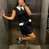 Ladies Streetwear Sleeveless Bodycon Dress 2024 Summer Autumn Women Mini Dresses Women Sweatshirts White Black Dress Clothing