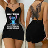 Summer fashion sexy women's casual nightdress dress suspenders Stitch print casual U-neck lace butterfly backless pajamas women