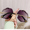 2024 New Metal Frame Flower Designer Women Trendy Fashion Cutting Lens Ladies Street Photography Woman's Shades Sunglasses