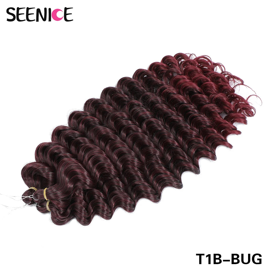 Deep Wavy Twist Synthetic Crochet Hair Afro Curly Hair African Crochet Braids Ombre Blonde Braiding Hair Extensions For Women