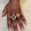 Full Micro Paved CZ Hollow Heart Ring High Quality Iced Out Bling Cubic Zirconia For Women Girlfriend Valentines Finger Jewelry