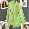 Spring Autumn High Quality Long Sleeve Female Blazer Double Button Jacket Ladies Business Work Wear Formal Coat Women Outerwea