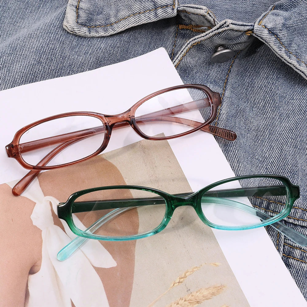 New Y2K Style Retro Blue Green Square Small Frame Glasses Frame Women's Anti Blue Light Glasses 2024 Fashion Eyeglasses Frame