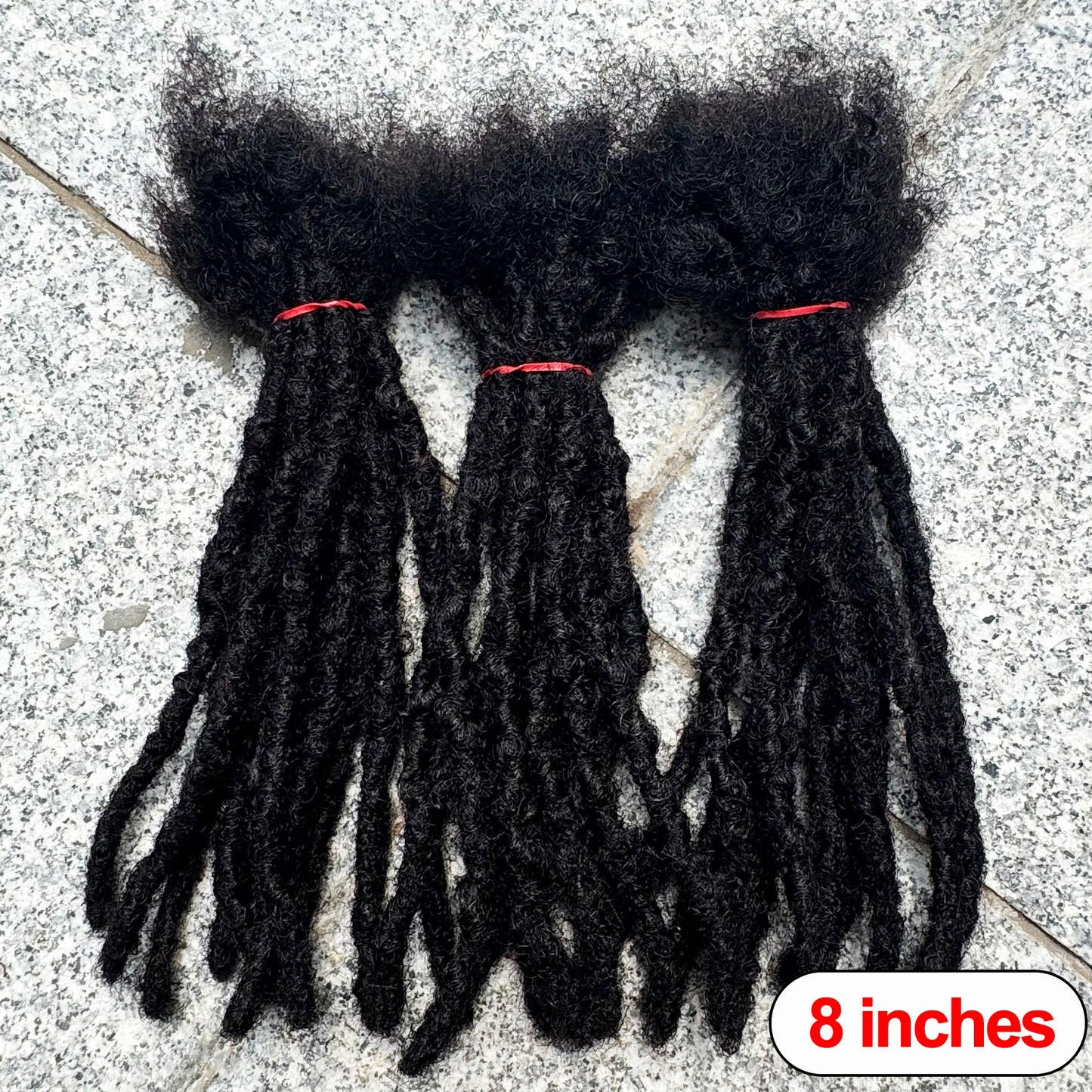 Dreadlock Extension Human Hair 0.6cm Thickness 8 Inch Full Handmade Permanent Locs Can Be Dyed and Bleached for Women Men