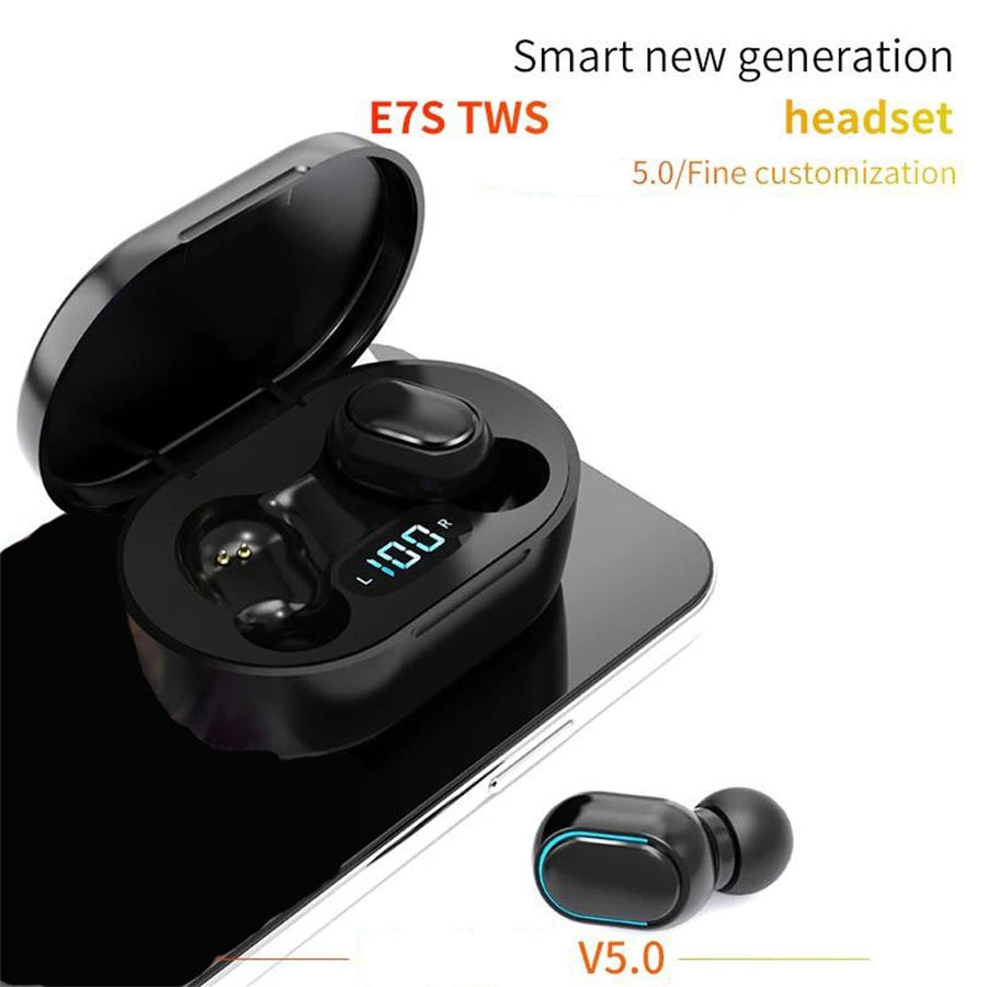 E7S TWS Wireless Headphones Bluetooth Earphones HIFI Lossless Sound Headsets Sport Waterproof Earbuds For All Smartphones