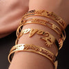 Custom Name Bangle for Women Stainles Steel Open Bracelets Girl Jewelry Personalised Double Name Couple Bracelet Christmas Gifts
