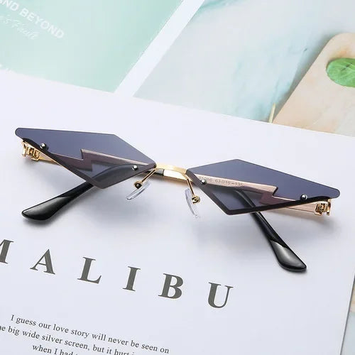 UV400 Trendy Tassel Sunglasses Fashion Retro Rimless Sun Glasses Steampunk Sunglasses Shades Funny Clouds Shaped Eyeglasses