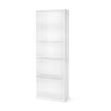 5-Shelf Bookcase with Adjustable Shelves,Solid Wood/Closed Back/Display Bookshelf for Living Room,Bedroom,Home and Office,White