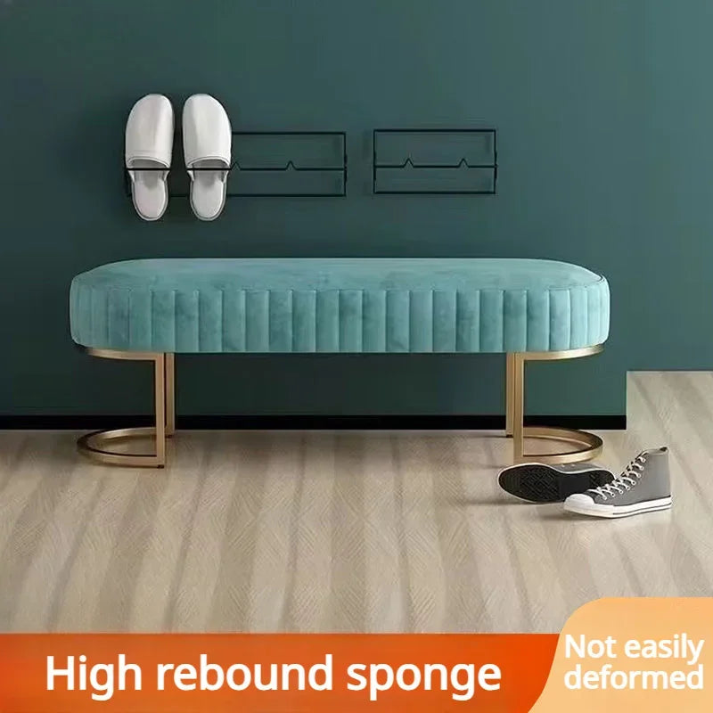 Ottomans Long Sofa Bench, Nordic Fabric Shoe Changing Bench, Home Doorway Corridor Fitting Room Chair