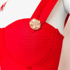 BEAUKEY Summer White Rhinestone Bandage Evening Dress Women Luxury Maxi Spaghetti Strap Red Club Celebrity Evening Party Vestido