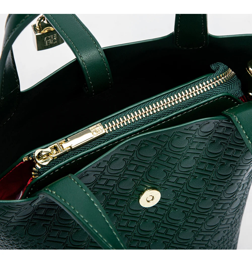 Retro Classic Women's Fashion Handbags Pure Color Design Metal Lock Buckle Accessories Ladies Shoulder Bags Minimalist Versatile