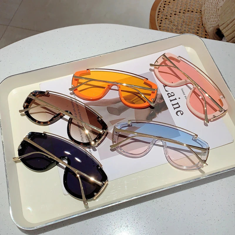 KAMMPT Y2k Stylish Women Sunglasses Fashion Gradient Outdoor Sports Shades Trendy Luxury Brand Design Futuristic Men Sun Glasses