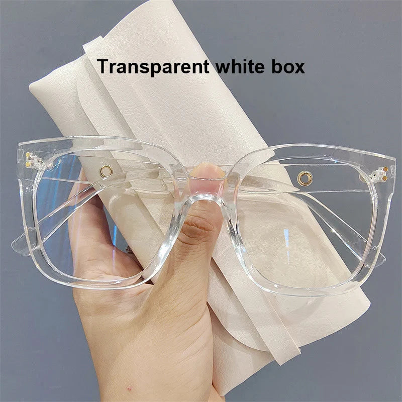 Retro Fashion Anti-blue Light Glasses Men Women Transparent Computer Glasses Frame Eyeglass Frame Flat Glasses Square Eyeglasse