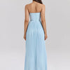 Mozision Off-shoulder Backless Pleated Maxi Dress For Women Fashion Strapless Sleeveless High Waist Bodycon Sexy Long Dress