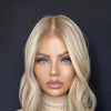 Ombre Blonde 13X4 Transparent Lace Front Human Hair Wig Brown Root Loose Wave Ash Blonde 4x4 Closure Wig Pre Plucked