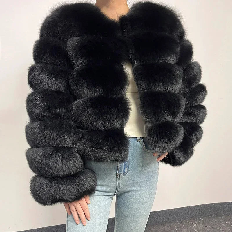Maomaokong 2025 Natural Real Fox Fur Coat Women Winter Warm Luxury Fur Jacket Detachable Long Sleeves Female Vest Furry Coats