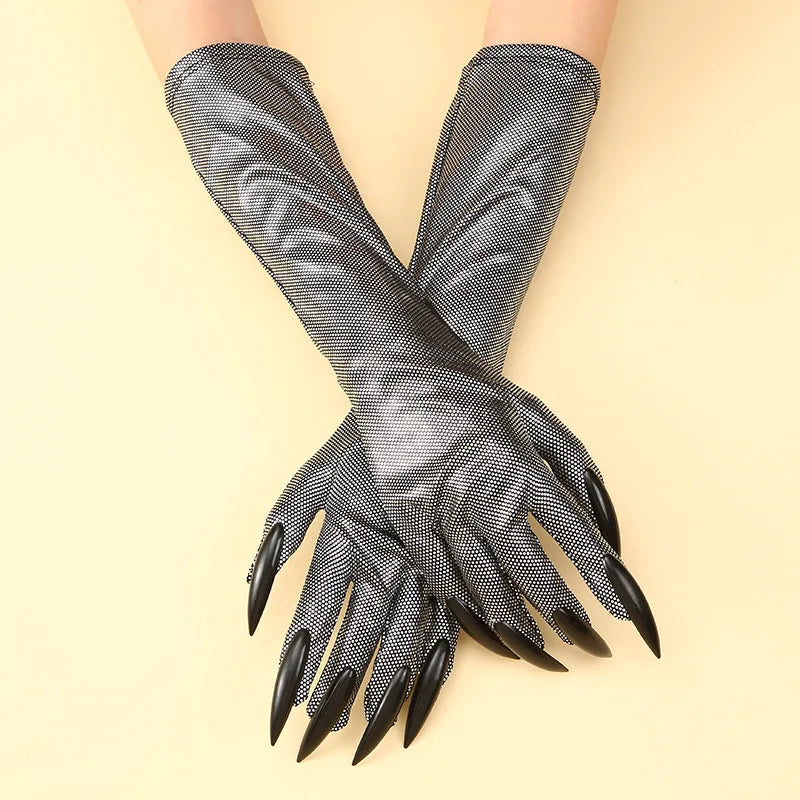 Shiny Cat Ear Masks Cosplay Halloween Party Costume Accessories Long Gloves Sexy Bling Kitten Half Masks