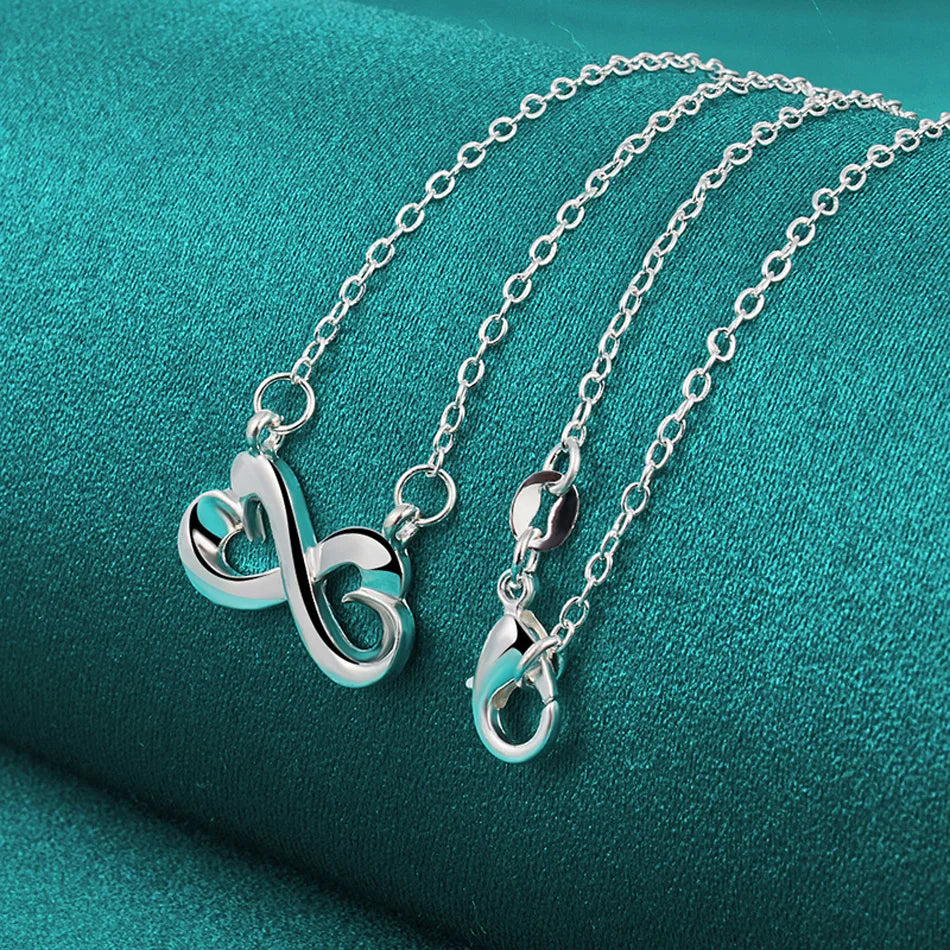 925 sterling silver lady women Valentine's Day gift creative ring necklace stud earrings fashion jewelry set wedding party nice