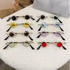 Fashion Diamond Round Sunglasses Women Luxury Rhinestone Shades UV400 Sun Glasses Female Punk Brand Designe Eyewear Men Eyeglass