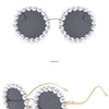 Luxury Pearl Sunglasses 2024 New Fashion Metal Frame Round Sun glasses Brand Designer Sunglasses UV400