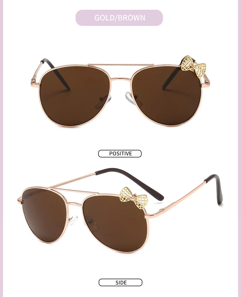 Kids Cute Sunglasses Metal Frame Children Sun Glasses Fashion Girls Outdoor Cycling Goggles Party Eyewear Photography Supplies