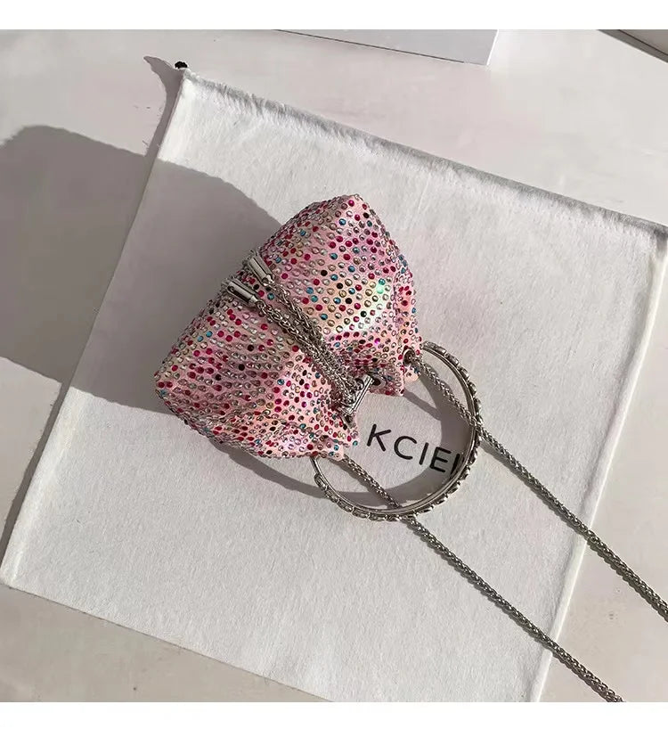Wedding Party Clutch Purse Glitter Shiny Diamond Banquet Bag Women's Handbag Luxury Fashion Evening Bag Shoulder Chain Bag