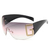 2024 New Oversized Rimless Sunglasses Women Fashion One-Piece Shield Sun Glasses For Female Streetwear Y2k Sunglass Ladies UV400