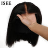 ISEE HAIR Wear And Go Glueless Human Hair Wig Bob HD Lace Straight Short Bob 6x4 Lace Frontal Pre Plucked Human Wigs Ready To Go