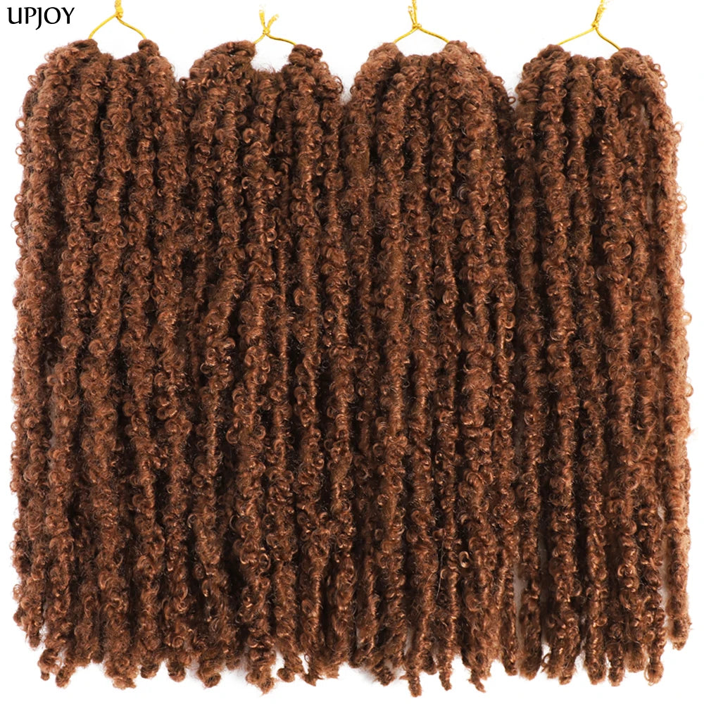 14 12 inch Butterfly Faux Locs Crochet Hair Braids Pre looped Distressed Goddess Butterfly Soft Locs Crochets Braids Cheveux Lok
