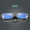 Men Blue Light Blocking Reading Glasses Women Dimond Cutting Rimless Eyeglasses Frame Anti Fatigue Hyperopia Presbyopic Eyewear