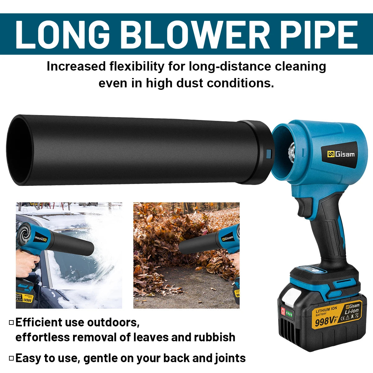 Gisam 300000RPM Brushless Electric Turbo Blowers Jet Fan 400M/S Handheld Leaf Blower Dust Blowing Tool for Makita 18V Battery