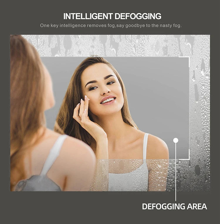 Bathroom Smart Makeup LED Mirror Adjustable light With Bluetooth Speaker Anti-Fog Human Body Induction Hotel Decoration Mirror