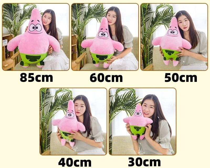 Big Size Cute SpongeBob Patrick Star Plush Toy Very Soft Hug Pillow Stuffed Cartoon Anime Plushies Kawaii Doll Xmas Gifts