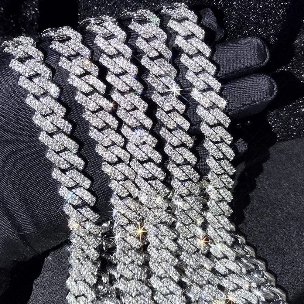 Caraquet Punk Hip Hop Cuban Link Chain Choker Necklace Iced Out Rapper Crystal Necklace Fashion Bling Rhinestone Jewelry Gift