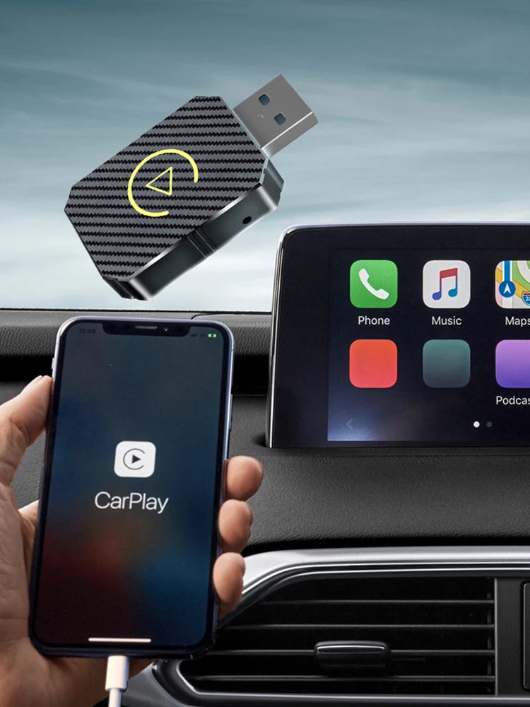 Wireless Carplay Android Auto Adapter Plug&Play USB Car Dongle BT 2 in 1 Mini Box for OEM Wired CarPlay/Andriod Auto Cars