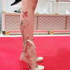 Ladies' New Summer Square Satin High-heeled Sandals with Ankle Straps, Fashionable Party and Banquet Ballet High-heeled Shoes