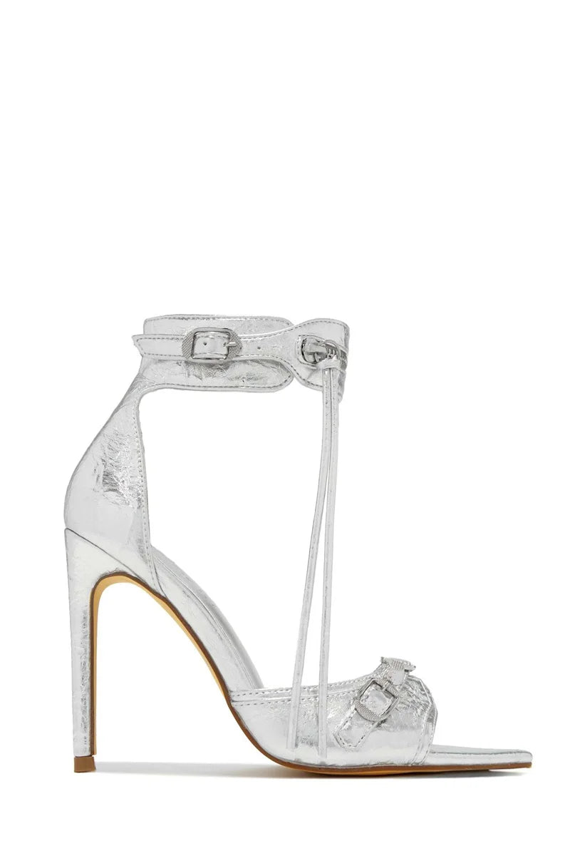 Liyke Summer Fashion Zip Tassel Women Sandals Metal Rivet Buckle Pointed Open Toe Stripper Heels Wedding Banquet Shoes Stiletto