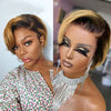 Short Bob Wig Pixie Cut Wig Straight Human Hair Wigs 13x4 Transparent Lace Fronta Wig For Women Highlight Straight Pixie Cut Wig