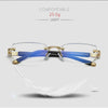 Men Blue Light Blocking Reading Glasses Women Dimond Cutting Rimless Eyeglasses Frame Anti Fatigue Hyperopia Presbyopic Eyewear