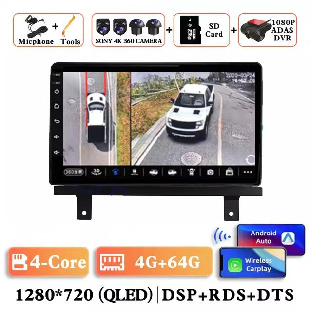 Android 14 Wireless Carplay Auto Car Radio For BAIC Beiqi Beijing X3 X5 2019 2020 2021 Multimedia Player GPS Navigation 4G+WIFI